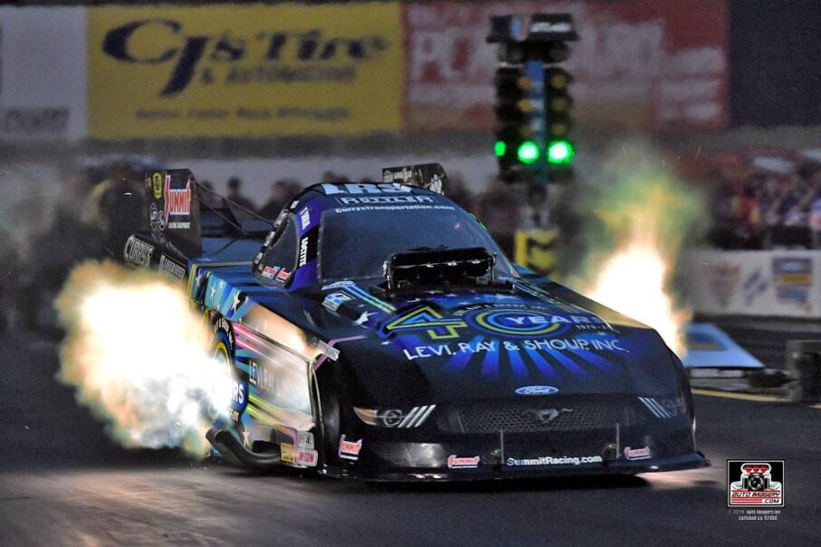 Mustang driver Tim Wilkerson made it to the quarterfinals in NHRA action before being knocked out. Mustang driver Tim Wilkerson made it to the quarterfinals in NHRA action before being knocked out.